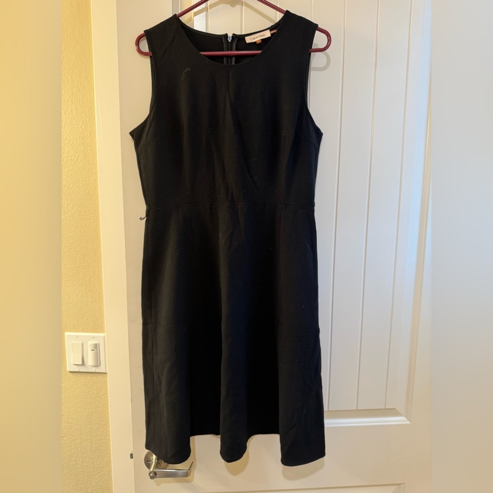 Calvin Klein Classic Black A-Line Midi Dress